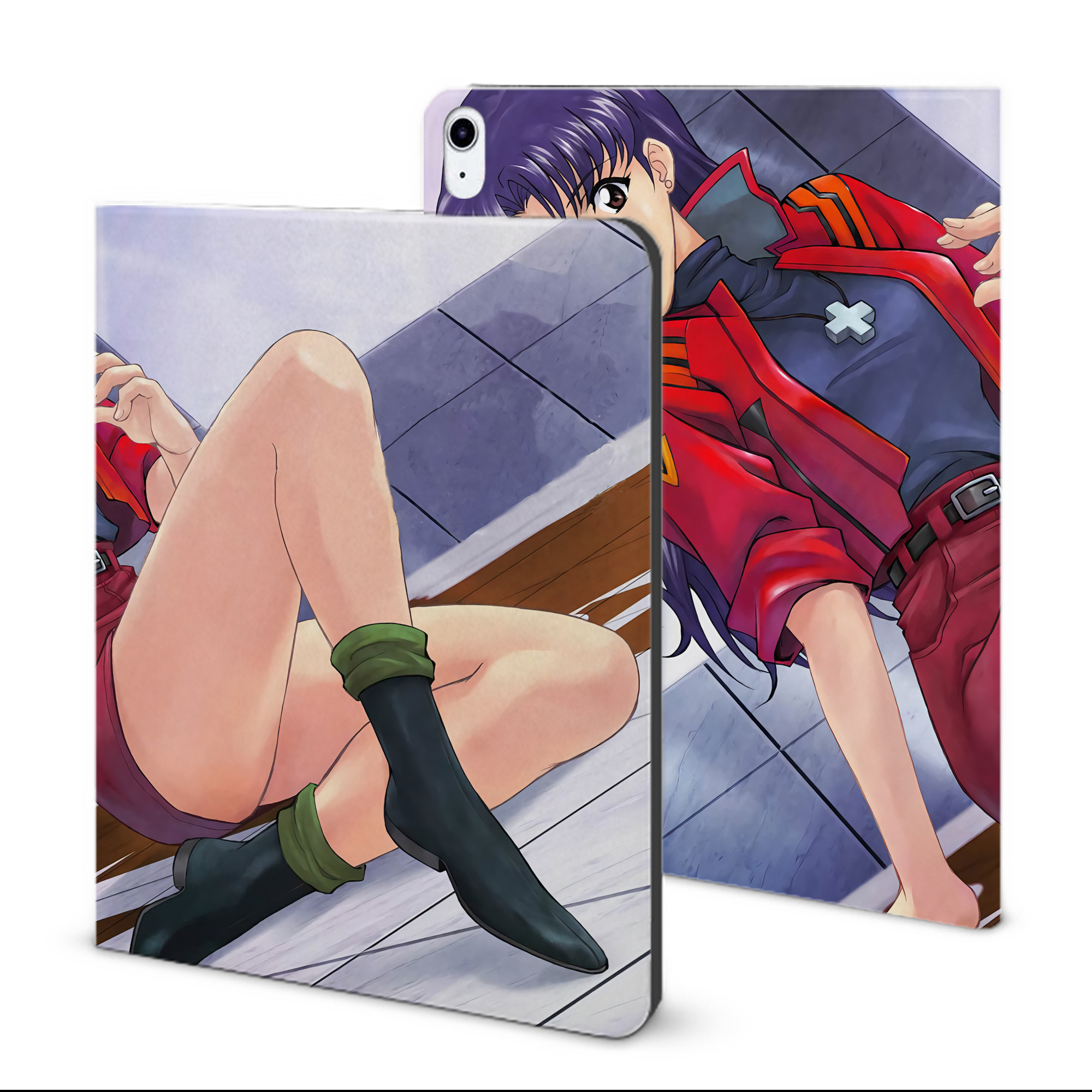 （画像用） EVA 新世紀エヴァンゲリオン IPad ケース ブック型 PUレザー TPU 耐衝撃 軽量 薄型 ペン収納なし 全面保護 IPad 各モデル対応